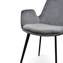Ex Display - CDC2391-SE - Dining Chair - Dark Grey Velvet