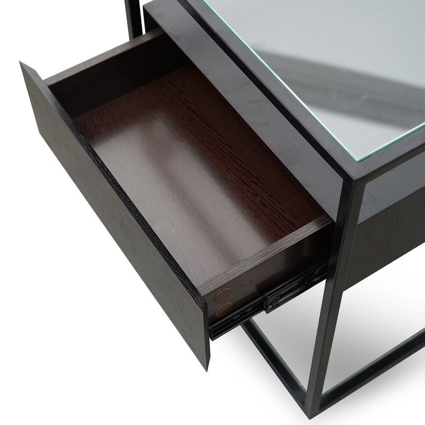 Glass Side Table | Full Black | Myka Home - View 3