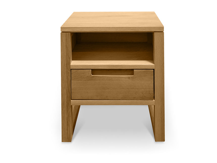 1 Drawer Wooden Bedside Table - Natural Oak - View 2
