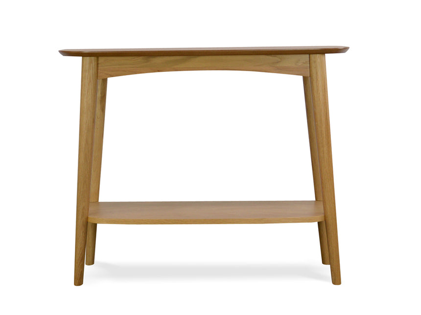 Narrow Wood Console Table with Shelf - View 2