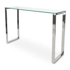 Ex Display - CDT2013-BS Console Table With Tempered Glass - Polished Stainless Steel