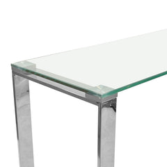 Ex Display - CDT2013-BS Console Table With Tempered Glass - Polished Stainless Steel
