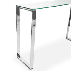 Ex Display - CDT2013-BS Console Table With Tempered Glass - Polished Stainless Steel
