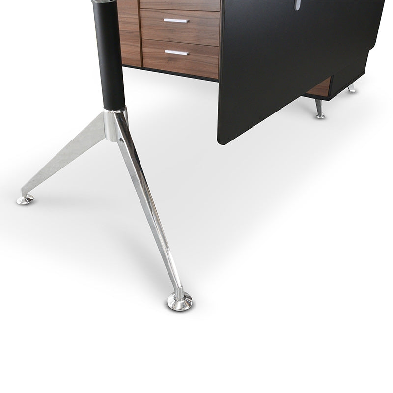 Ex Display - COT202-M 1.95m Executive Office Desk Left Return - Walnut - Black - View 7
