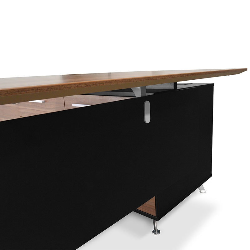 Ex Display - COT202-M 1.95m Executive Office Desk Left Return - Walnut - Black - View 11