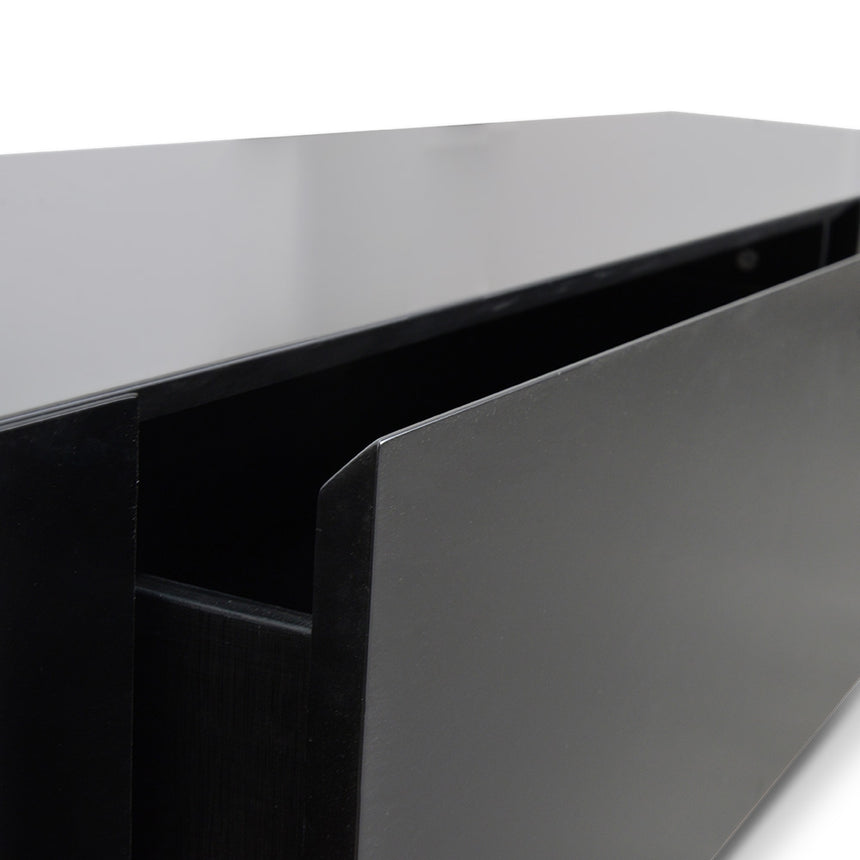 Extendable TV Entertainment Unit | Walnut - Black matt | Myka Home - View 6