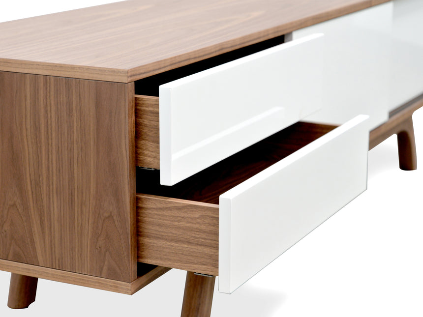 Ex Display - CTV360-BB 1.8m Scandinavian TV Entertainment Unit - Lowline - Walnut - View 5