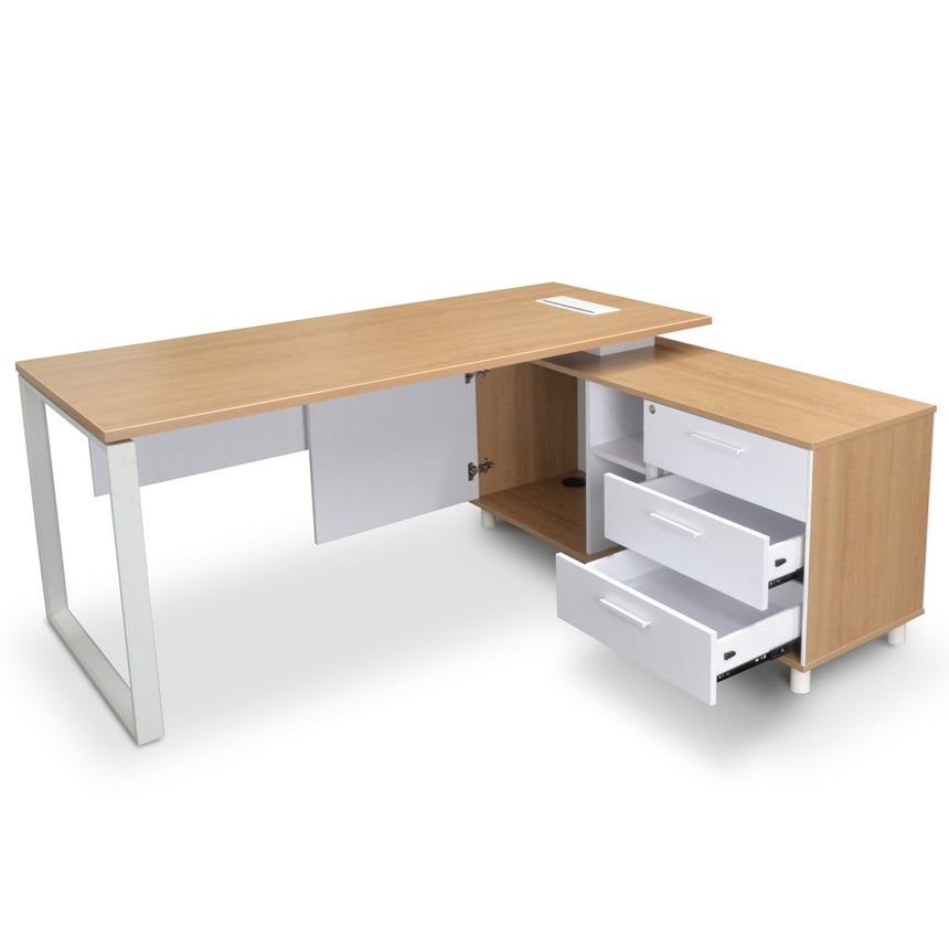 180cm Executive Office Desk With Right Return | Natural | Myka Home - View 3