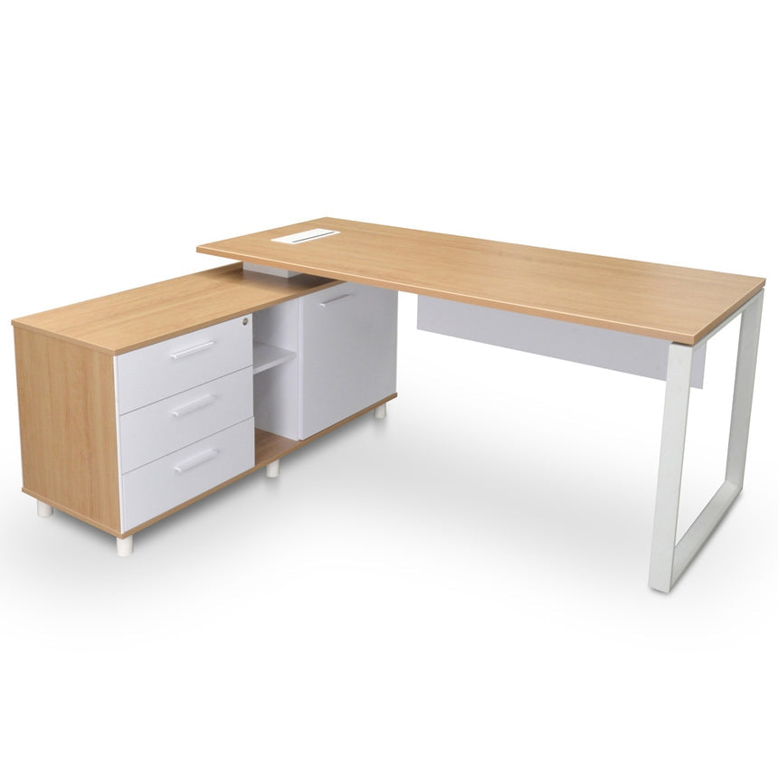 180cm Executive Office Desk With Left Return | Natural | Myka Home