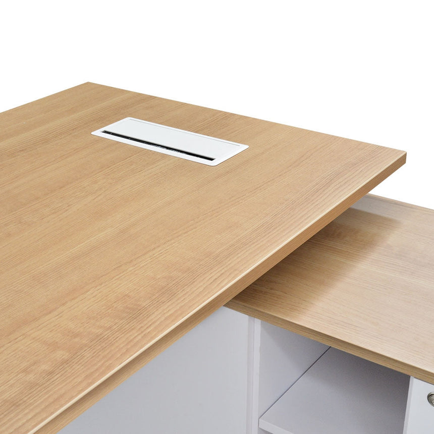 Ex Display - COT2095-SN 180cm Executive Office Desk With Right Return - Natural - View 9