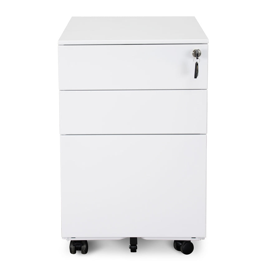 3 Drawers Mobile Pedestal | White | Myka Home