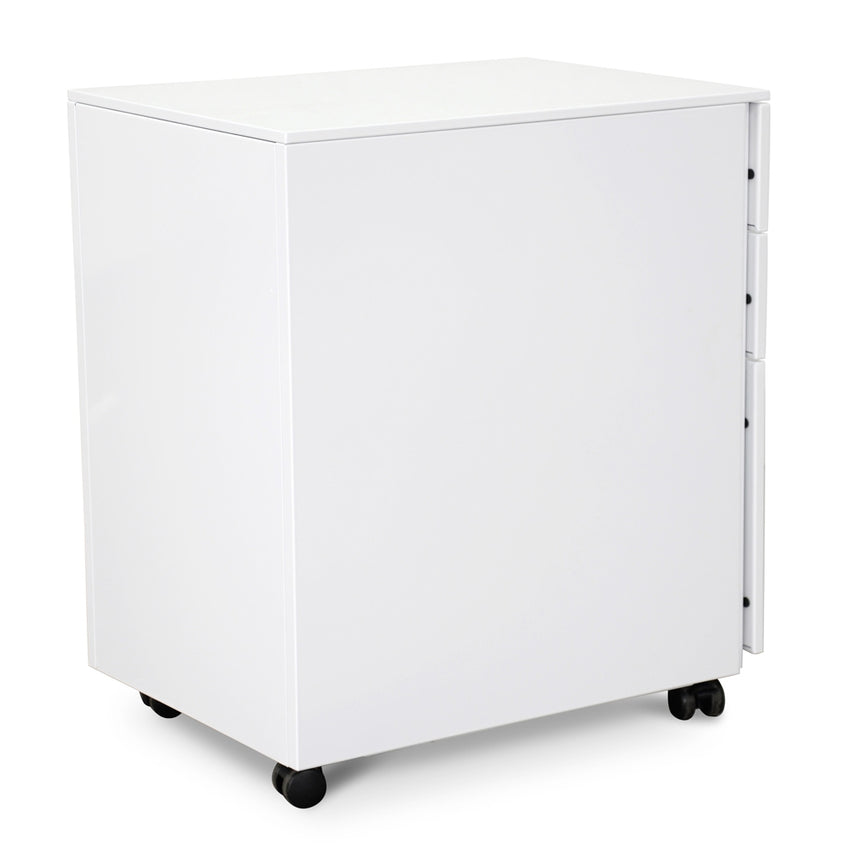 3 Drawers Mobile Pedestal | White | Myka Home - View 6