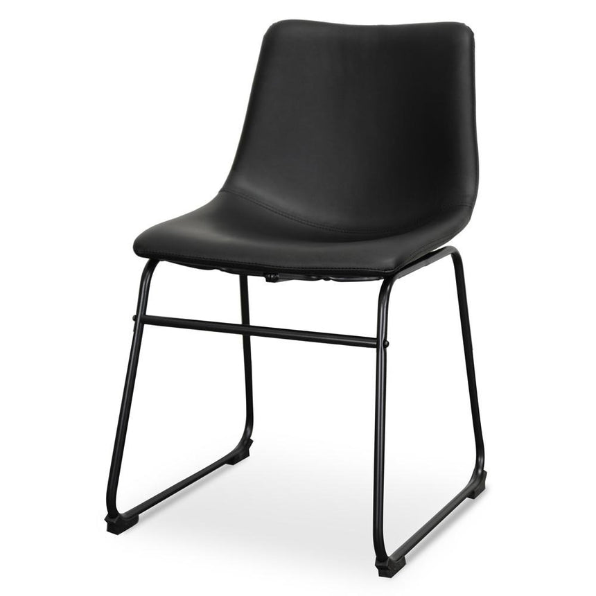 Industrial Dining Chair - Black PU (Set of 2) - View 2