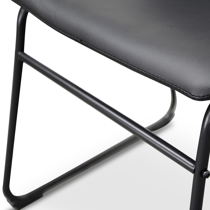 Industrial Dining Chair - Black PU (Set of 2) - View 11