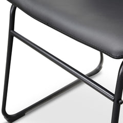 CDC2084-SE Industrial Dining Chair - Black PU (Set of 2)