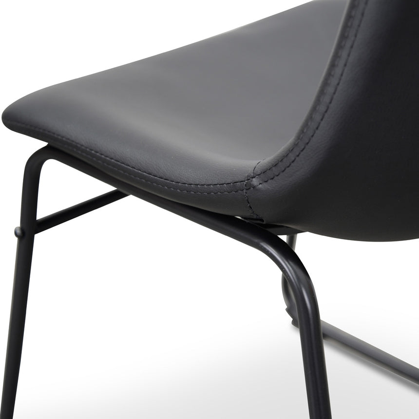 Industrial Dining Chair - Black PU (Set of 2) - View 8