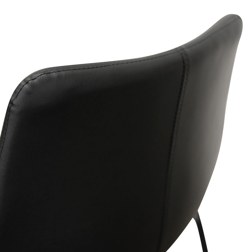 Industrial Dining Chair - Black PU (Set of 2) - View 7