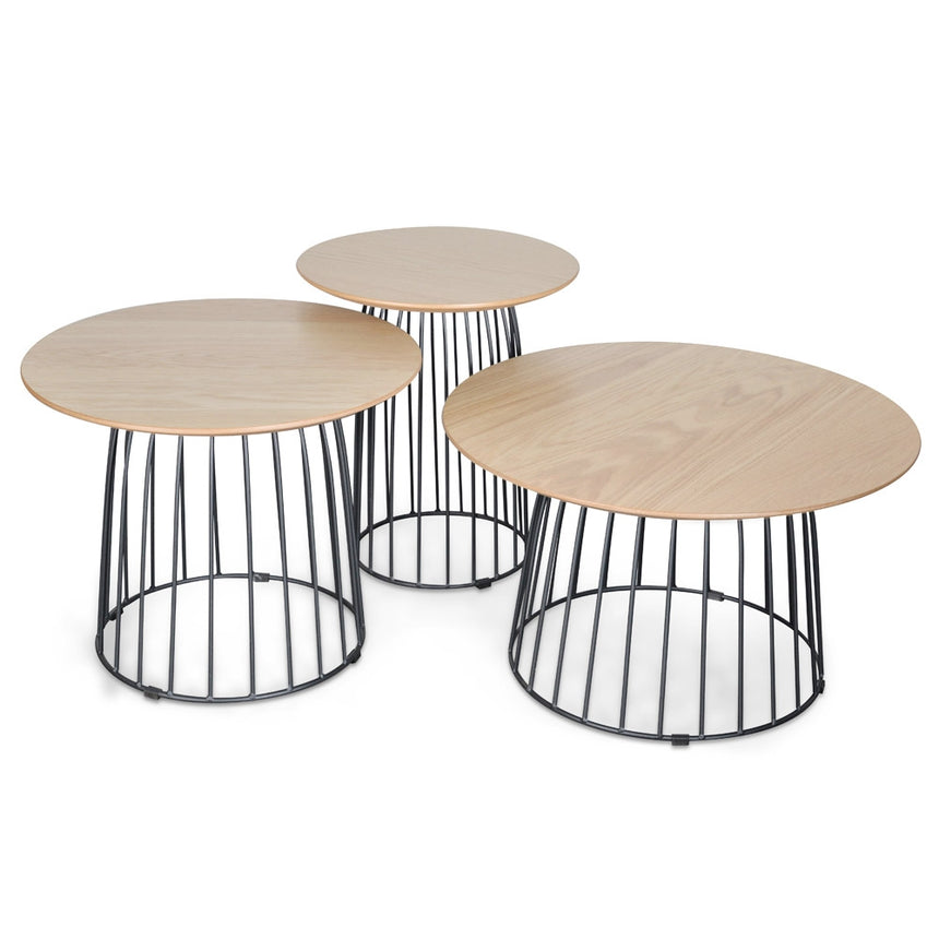 Side Table Set | Natural - Black | Myka Home