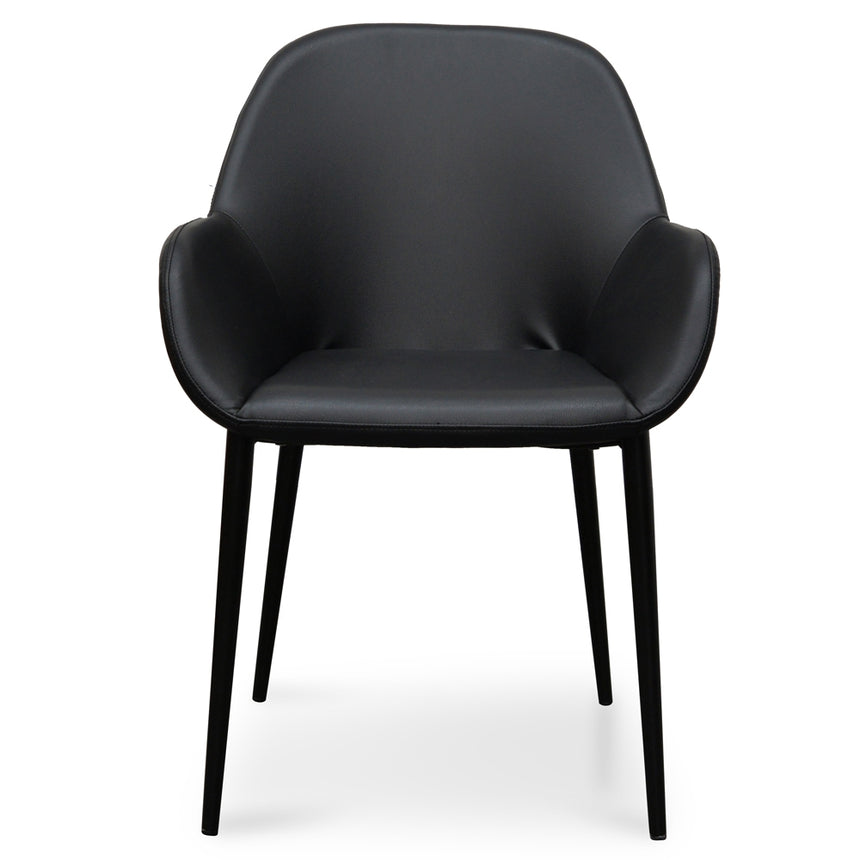 Dining chair - Black PU - Black Legs - View 3