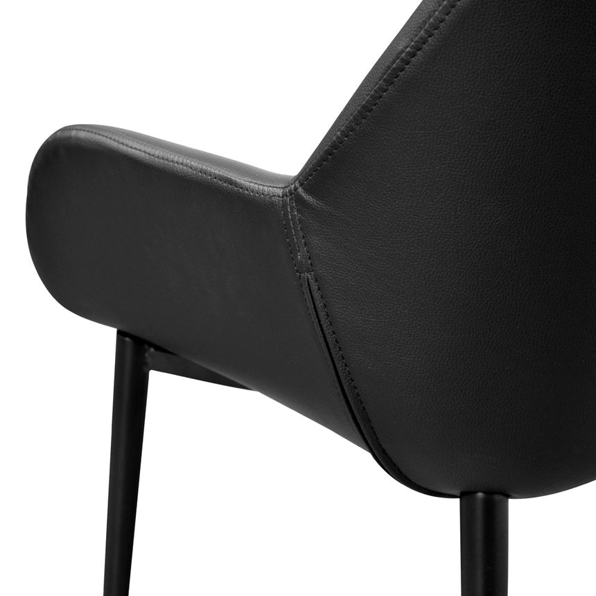 Dining chair - Black PU - Black Legs - View 9