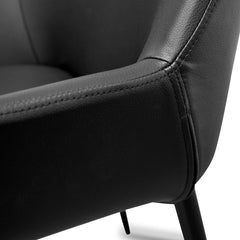 CDC2226-SD Dining chair - Black PU - Black Legs
