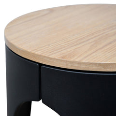 Side Table | Natural - Black | Myka Home