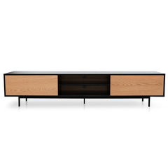 Ex Display - CTV2206-BB 2.3 Entertainment TV Unit - Black Frame - Natural Drawers