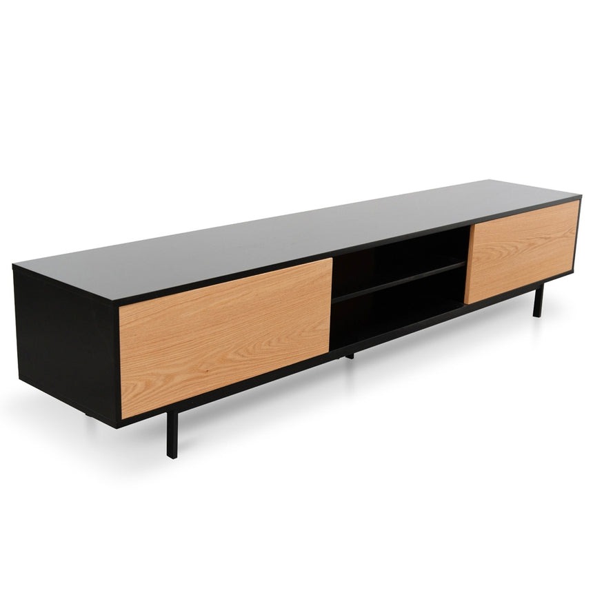 Ex Display - CTV2206-BB 2.3 Entertainment TV Unit - Black Frame - Natural Drawers - View 8