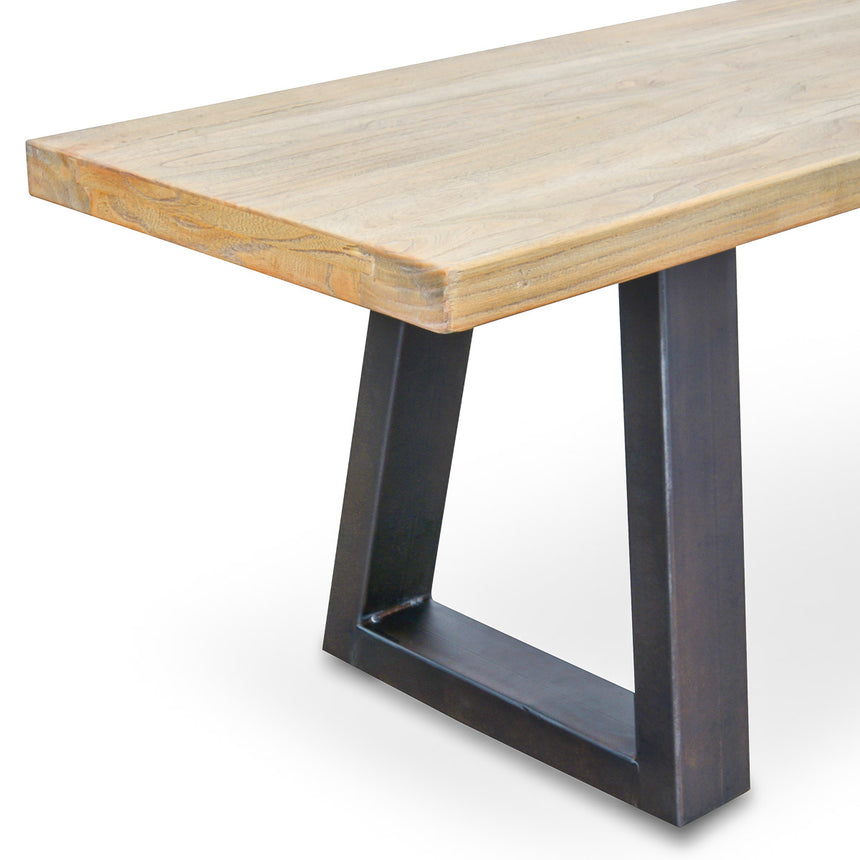 2m Reclaimed Elm Wood Bench - Natural - View 4