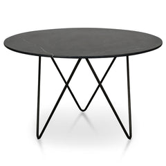 Ex Display - DT1037-KL 125cm Round Black Marble Dining Table