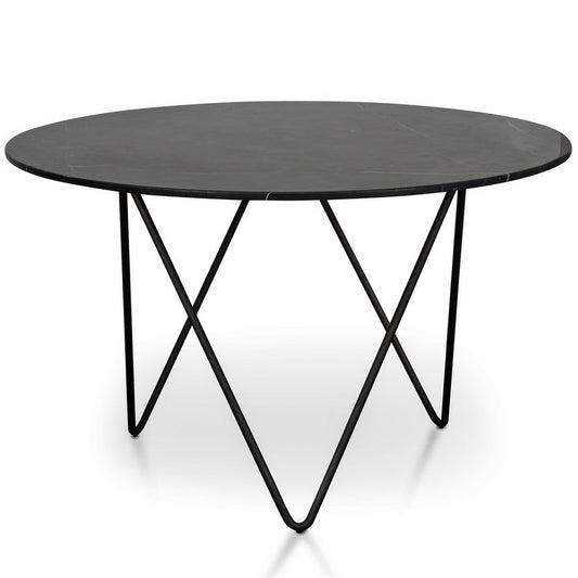 Ex Display - DT1037-KL 125cm Round Black Marble Dining Table