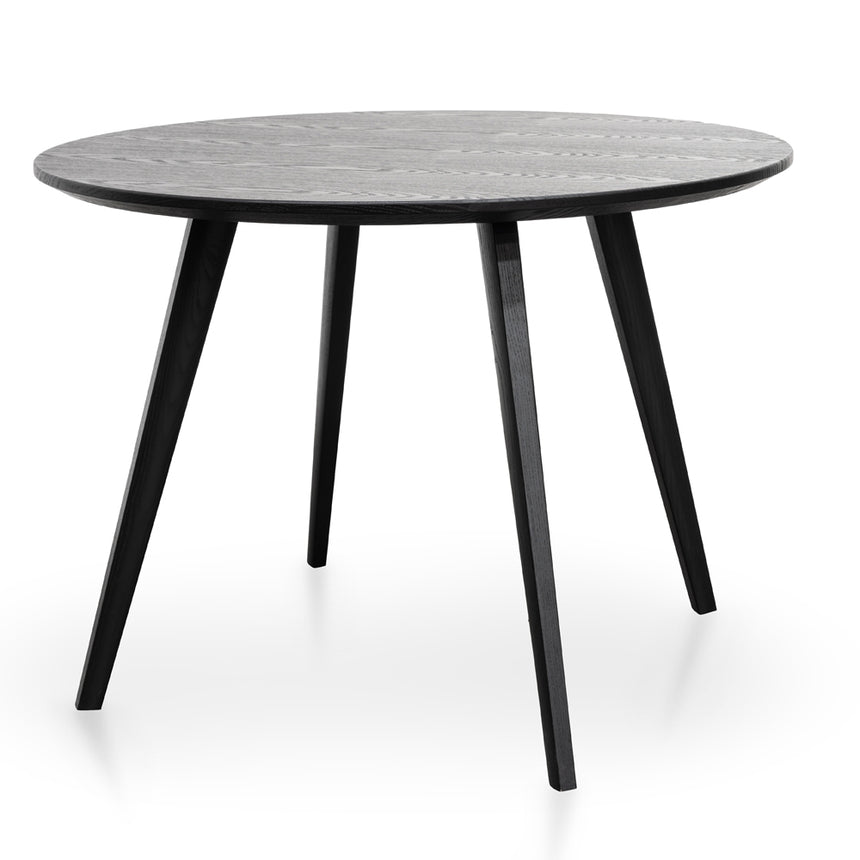 100cm Round Dining Table - Black Veneer Top - Black Legs - View 4