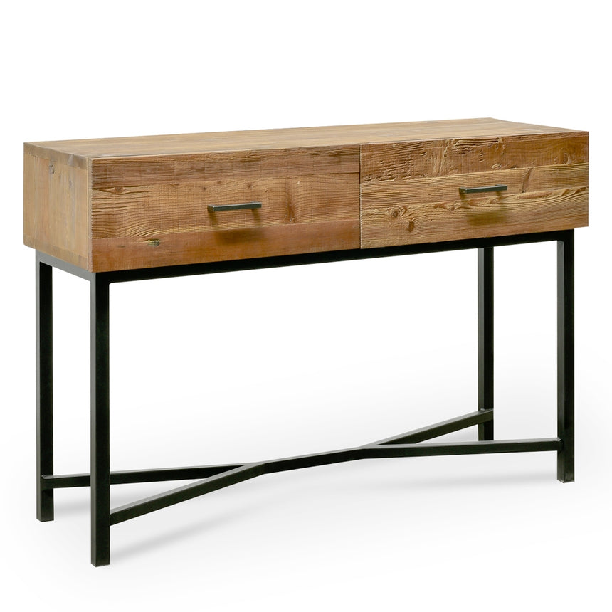 1.2m Reclaimed Pine Console Table - Black Base - View 4