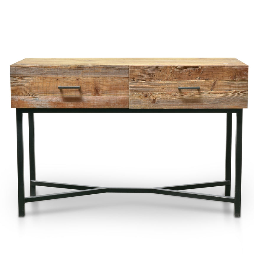 1.2m Reclaimed Pine Console Table - Black Base - View 2