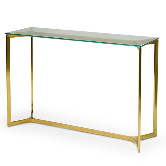 Ex Display - CDT2362-KS 1.2m Glass Console Table - Gold Base