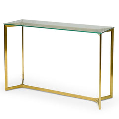 Ex Display - CDT2362-KS 1.2m Glass Console Table - Gold Base