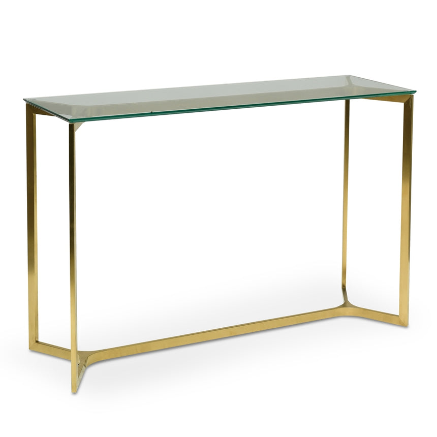 1.2m Glass Console Table - Gold Base - View 3