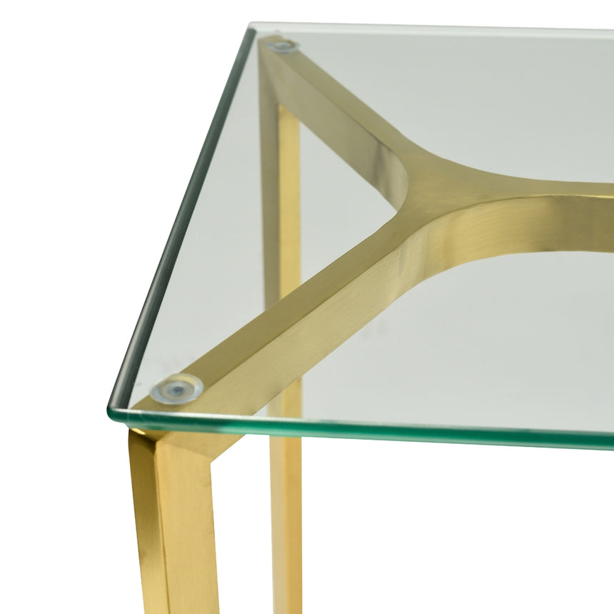 1.2m Glass Console Table - Gold Base - View 5