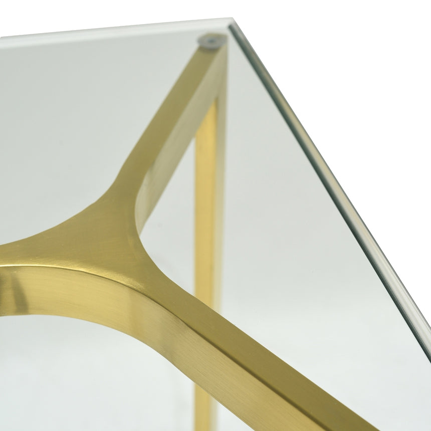 1.2m Glass Console Table - Gold Base - View 7