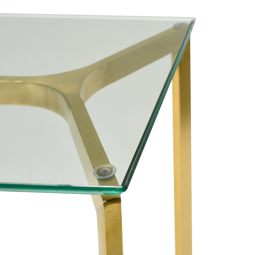 1.2m Glass Console Table - Gold Base - View 8