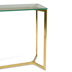 Ex Display - CDT2362-KS 1.2m Glass Console Table - Gold Base