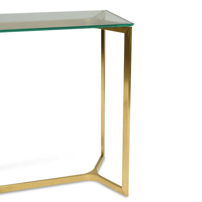 1.2m Glass Console Table - Gold Base - View 9