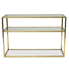 Ex Display - CDT2363-KS 1.2m Glass Console Table - Gold Base