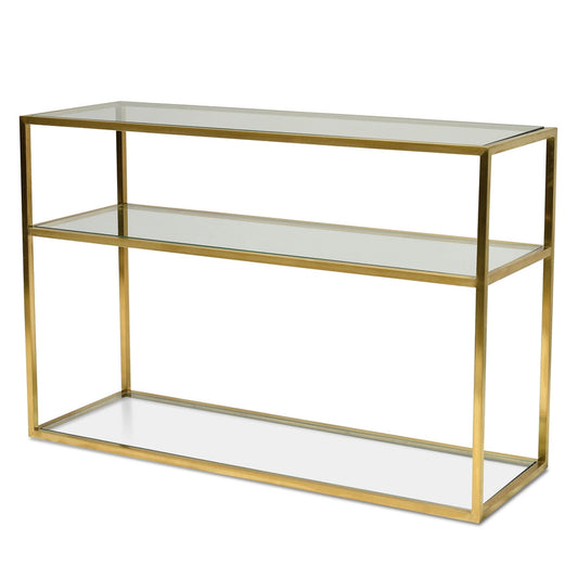 Ex Display - CDT2363-KS 1.2m Glass Console Table - Gold Base