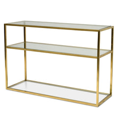 Ex Display - CDT2363-KS 1.2m Glass Console Table - Gold Base