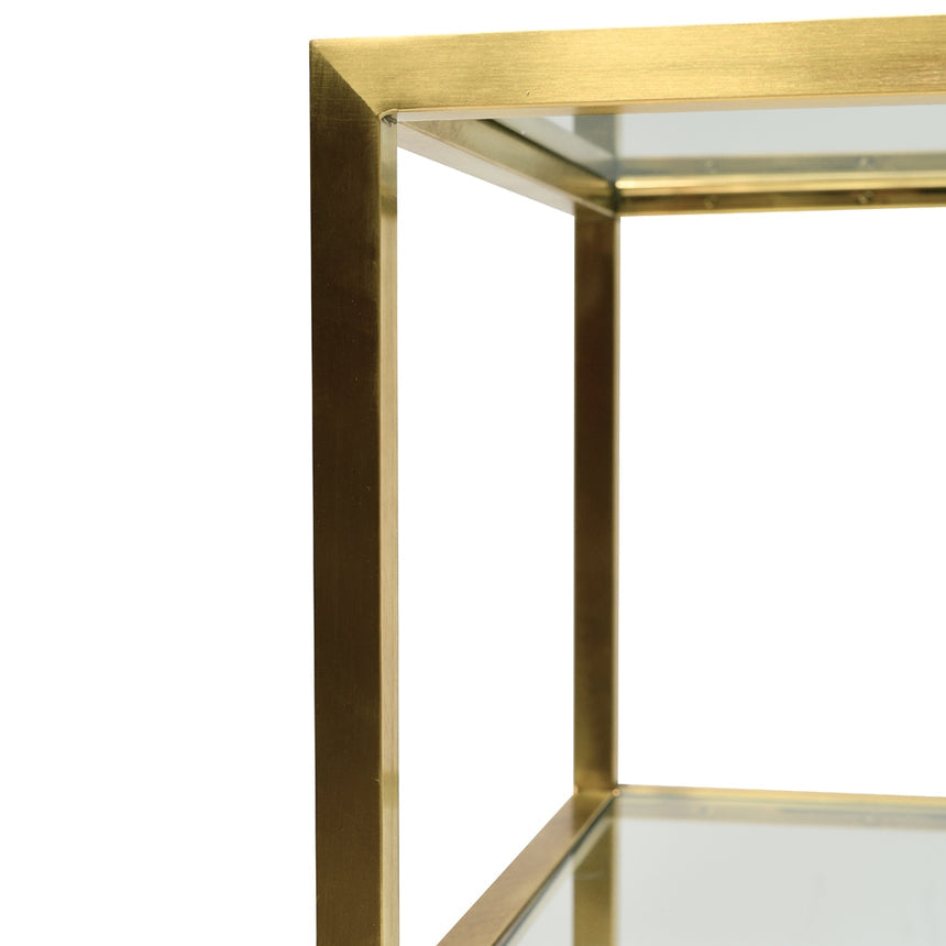 1.2m Glass Console Table - Gold Base - View 4