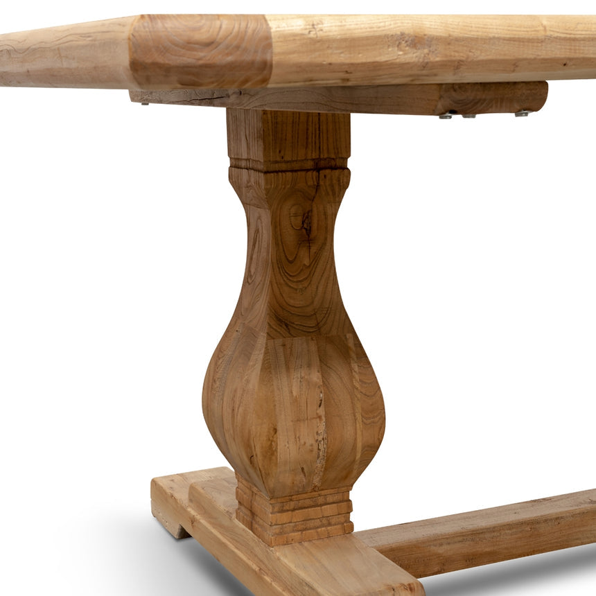 Elm Wood 2.4m Dining Table - Rustic Natural - View 4