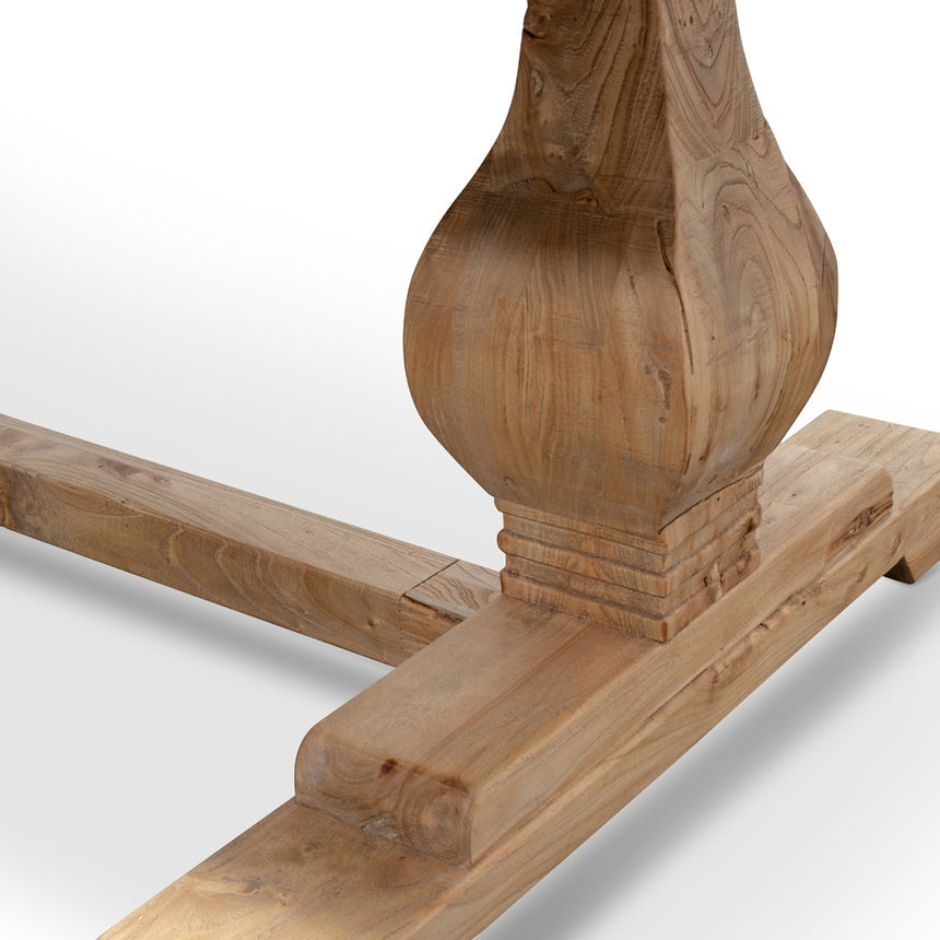 Elm Wood 2.4m Dining Table - Rustic Natural - View 7