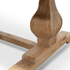CDT2408 Elm Wood 2.4m Dining Table - Rustic Natural
