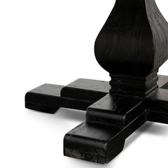 CDT2480 Reclaimed 140cm Round Dining Table - Rustic Black